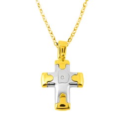 Χρυσός σταυρός Κ18 με brilliant